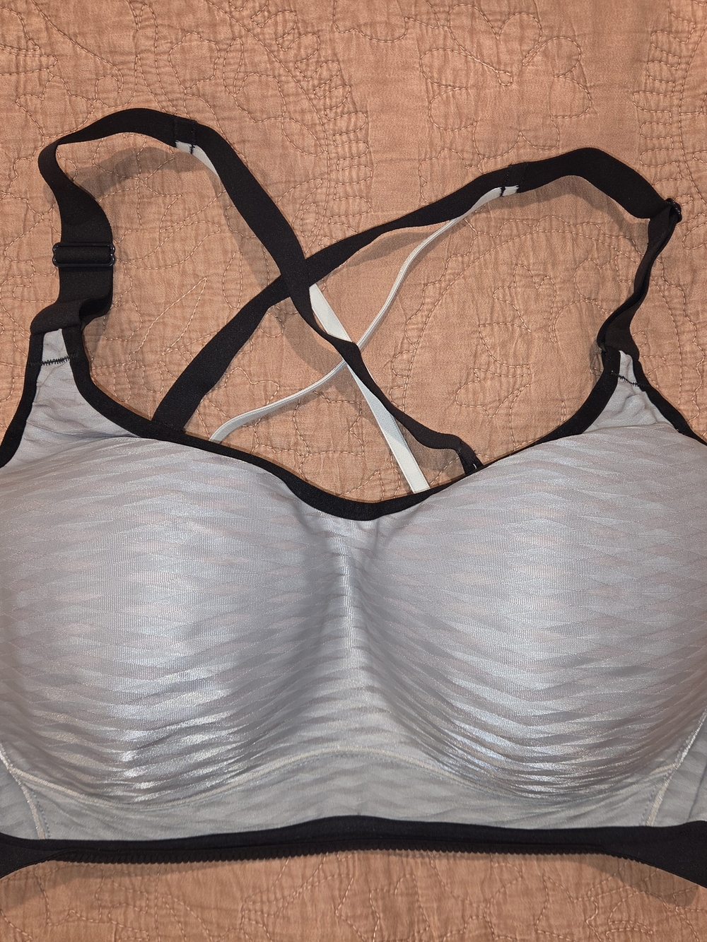 Victoria's Secret Light Gray & Black Padded Sports Bra